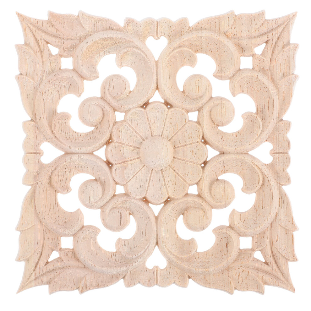 Solid Wood Carved Door Heart Onlay Applique Decorative Corner Molding 3162805784718