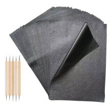 Masteelf 55 Pcs Transfer Copy Paper 29.70x21.00x0.10cm Black