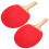 Red Wooden  Paddle Bat 1 Pair 10