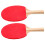 Red Wooden  Paddle Bat 1 Pair 1