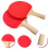 Red Wooden  Paddle Bat 1 Pair 6