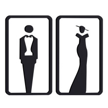 Raindrops 2 Pcs Air Rack Fryer Restroom Sign Men And Women Staff