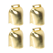 Golden Iron Bell Ornaments Livestock Hanging Pendants 4pcs