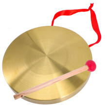 Durable Golden Copper Gong and Mallet Loud Percussion Instrument