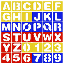 Plastic Letter Stencils Alphabet And Number Combination 1