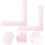 Quilting Ruler L Square Curve Pink Plastic 2pcs 9