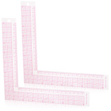 Quilting Ruler L Square Curve Pink Plastic 2pcs