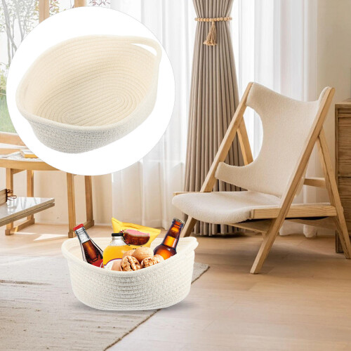 Handheld Storage Basket Baby With Handle Rope Baskets For Wicker 2