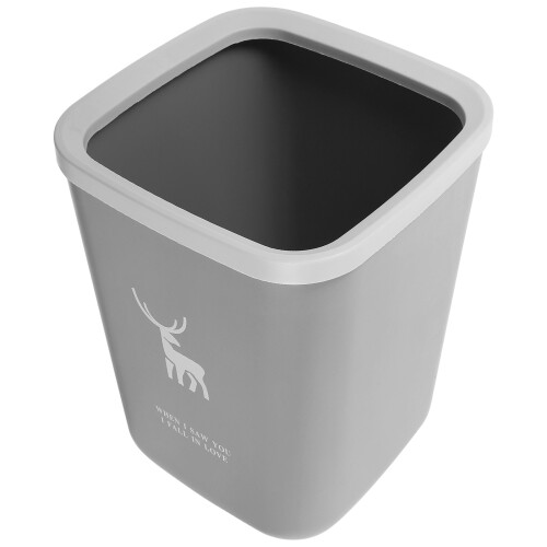 Small Trash Can Grey Pp Easy Cleaning For Kitchen 1pack