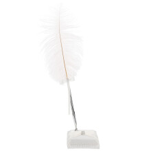 Wedding Bridal Ostrich Signing Pen with Pen Holder White