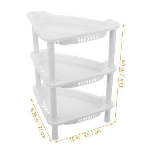 3 Tier Bathroom Shelves White Plastic Storage Basket Organizer 1