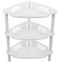 3 Tier Bathroom Shelves White Plastic Storage Basket Organizer
