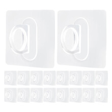 Wall Hooks Transparent Plastic 25pcs 2.8x2.8x1.0in