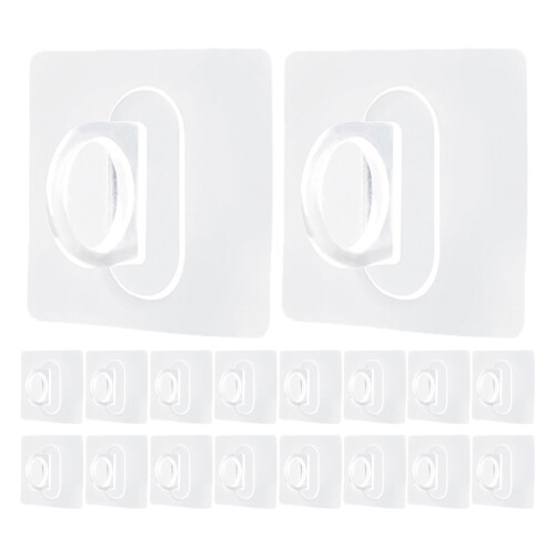 Wall Hooks Transparent Plastic 25pcs 2.8x2.8x1.0in
