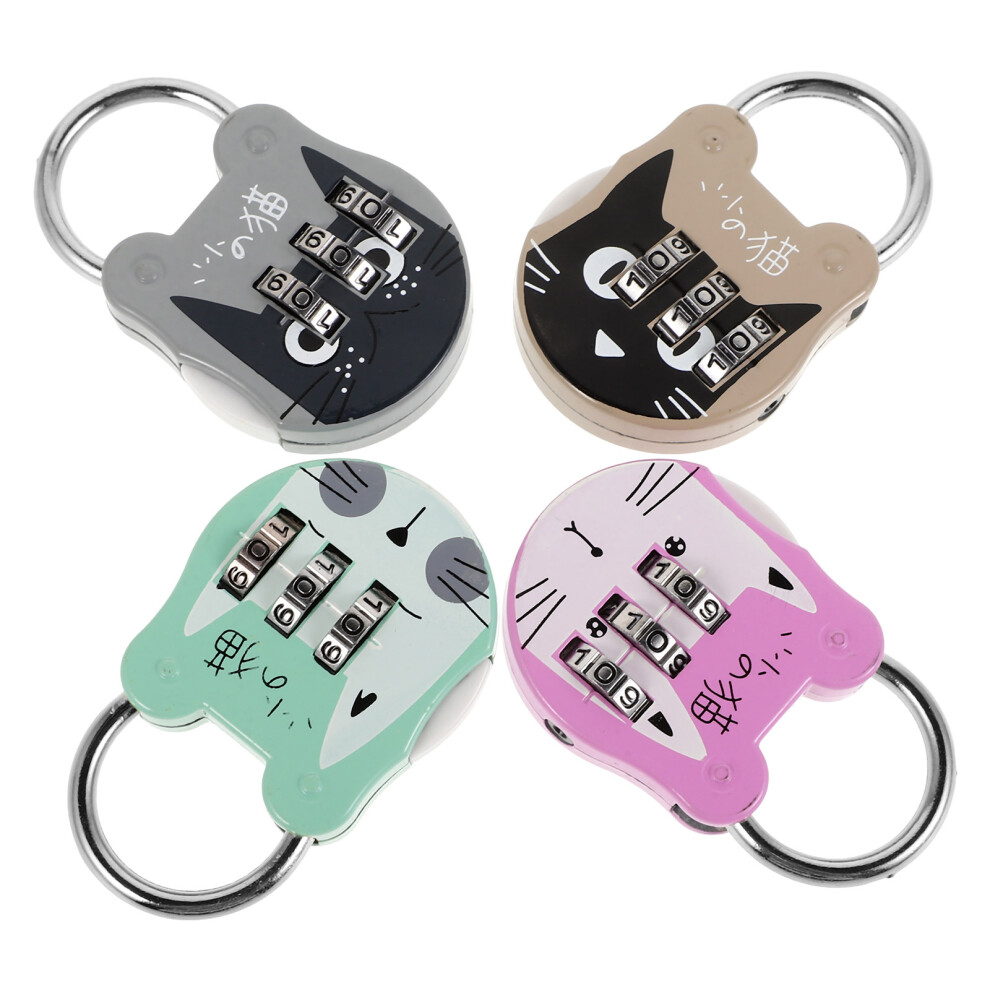 Raindrops 4Pcs Gray Mini Combination Padlock For Luggage And Travelers 3163069626196