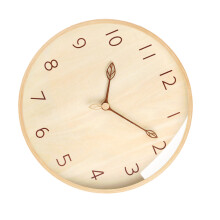 Silver Wall Clock Solid Wood Tv Background Decoration Office