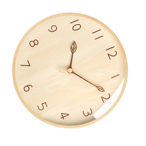 Silver Wall Clock Solid Wood Tv Background Decoration Office