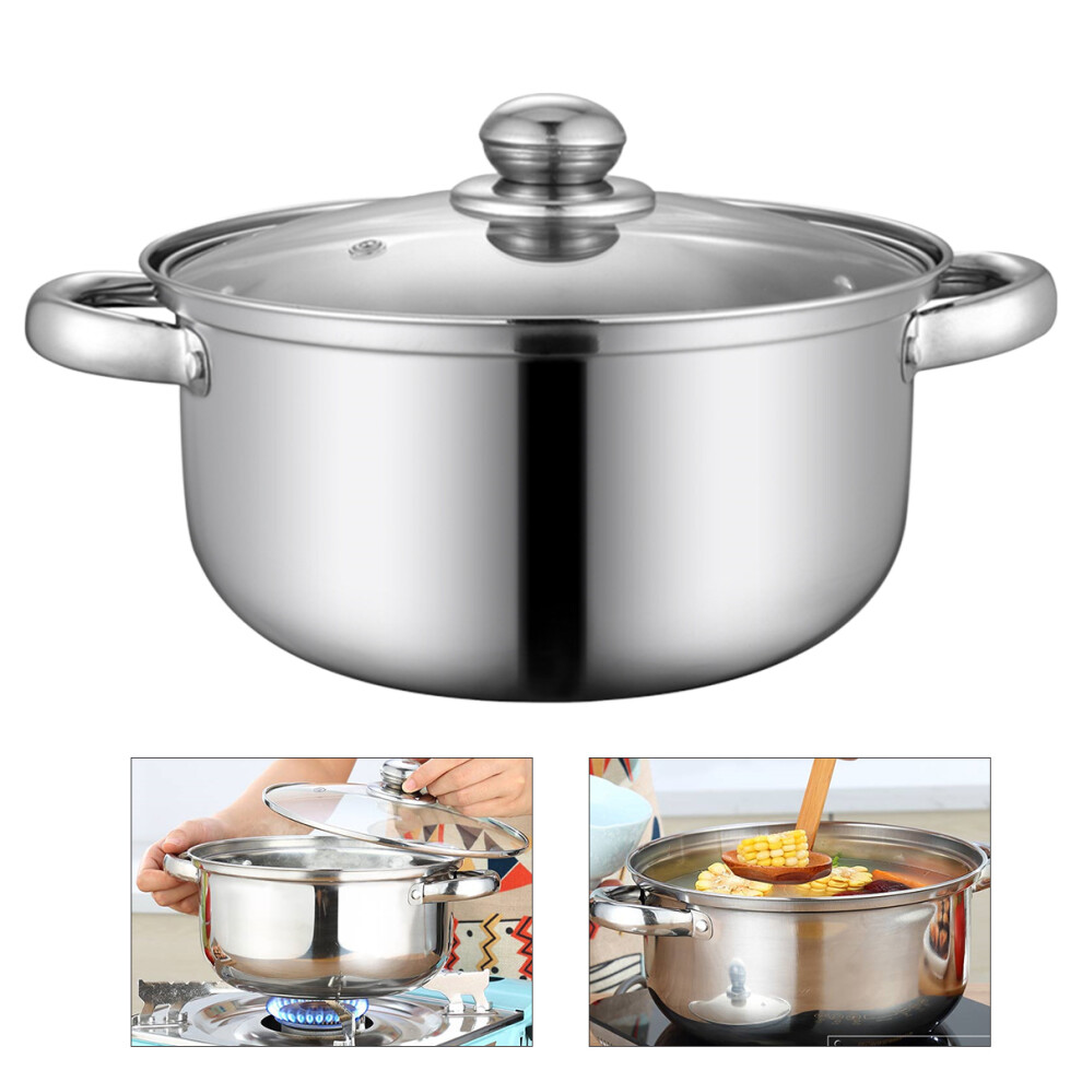 Stew Soup Pot Non-Stick Cookware Handle Cooking Home Silver-image-OPC-PK8FNRJ-NEW