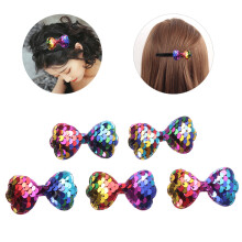 5 Pcs Sequin Bow Hair Clip Mermaid Scale Patch Bowknot Decoration