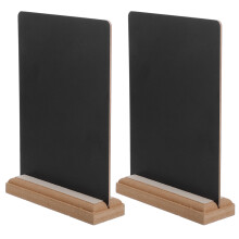 Worgeous 2 Pcs Easel Stand For Sign Black Chalkboard Mini Blackboard