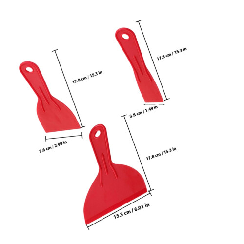 Plastic Scrapers Multi-Purpose Red 2 Sets 1