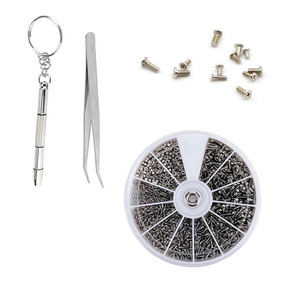 1200Pcs Eyeglass Clock Tiny Screws Nut Assortment Repair Tool Kit Set 3163069631435