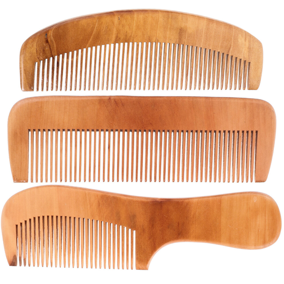 Totority Unisex 3 Pcs Wooden Comb Women Detangling Hair Fine Tooth