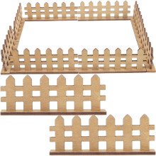 Dollhouse Picket Fence Miniature Wood Fence Khaki 12pcs