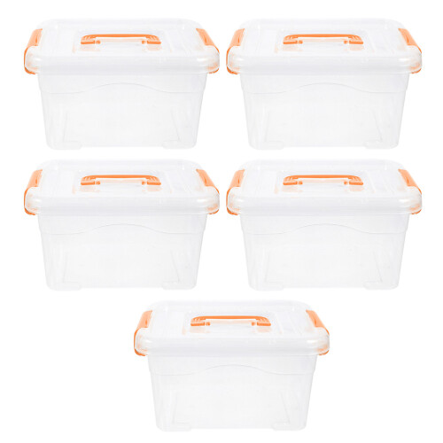 5 Pcs Compartment Large Storage Boxes With Lids Office 1