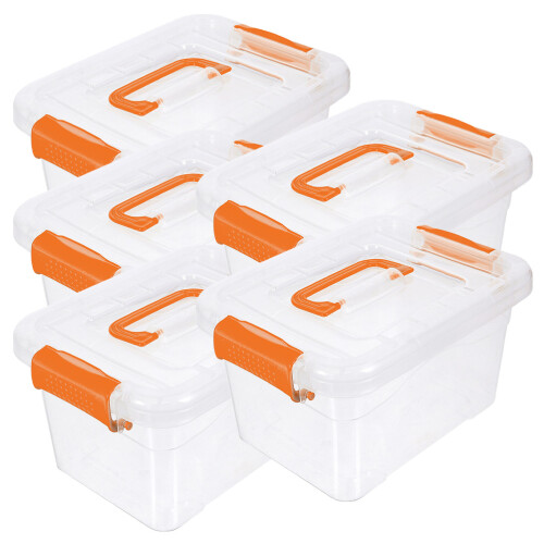 5 Pcs Compartment Large Storage Boxes With Lids Office