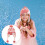 Kids Earflaps Hat Winter Accessory Pink 2pcs 5