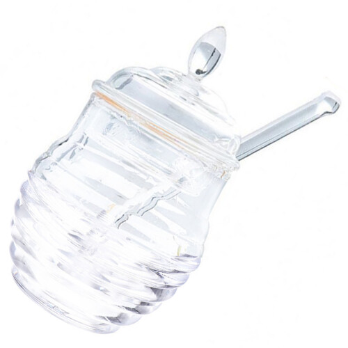 Honey Pot With Dipper 14.2x9.3cm Transparent