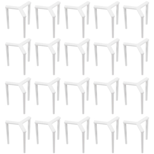 Pizza Tripod Stack Prevent Adhesion White Plastic 100set