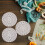 30 Pcs Cutting Mat Mesh Canvas Circle Round Embroidery Kits White 9