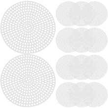30 Pcs Cutting Mat Mesh Canvas Circle Round Embroidery Kits White