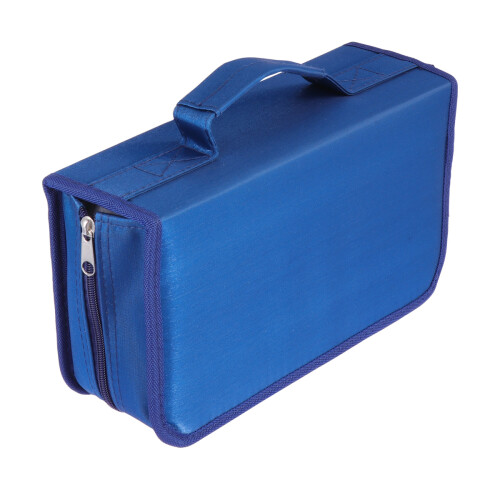 Blue Dvd Storage Bag Smooth Zipper Moistproof Cd Organizer
