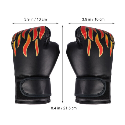 Boxing Training Gloves Sparring Child Flame Pattern Pu For Children 1