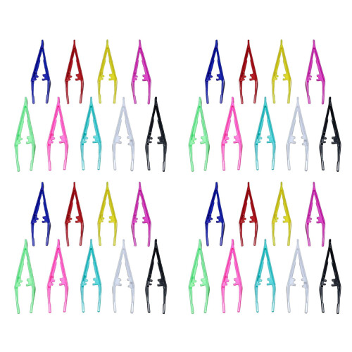 Tweezers For Crafting 50set Plastic Assorted Color Slender Tip 2