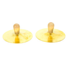 2pcs Finger Cymbals With Wooden Handles Copper Small Finger Cymbals