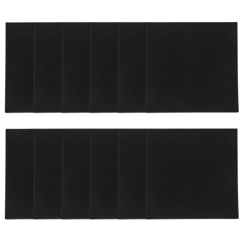 Adhesive Foam Sheets Black 12pcs 3.9x3.9x0.5in