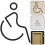 Bathroom Sign Directional Sign Black 1set 2