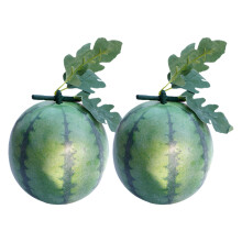 2Pcs Foam Fake Watermelon Ornaments Green Simulated Fruit for Scene