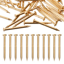 Brass Nail Set Round Head Golden 100pcs