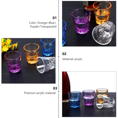4pcs Acrylic Transparent Cups Shatterproof Beverage Cups Octagon 1