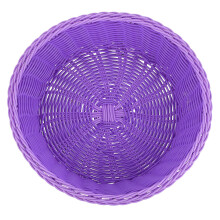 1Pc Plastic Purple Bread Basket Imitated Rattan Woven Storage