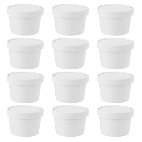 Paper Ice Cream Bowls White 20 Sets 3.8x3in
