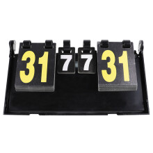 1Pc Waterproof 4-Digit Sports Score Flipper Black Plastic with Stand