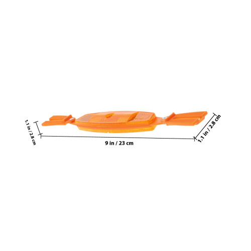 Flat Plate Bike Reflectors Orange Plastic 1 Pair 1