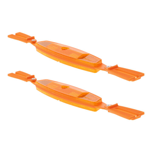 Flat Plate Bike Reflectors Orange Plastic 1 Pair