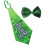 2 Pcs Green Tie St. Patricks Day Accessories Sequin Bowtie Adjustable 8